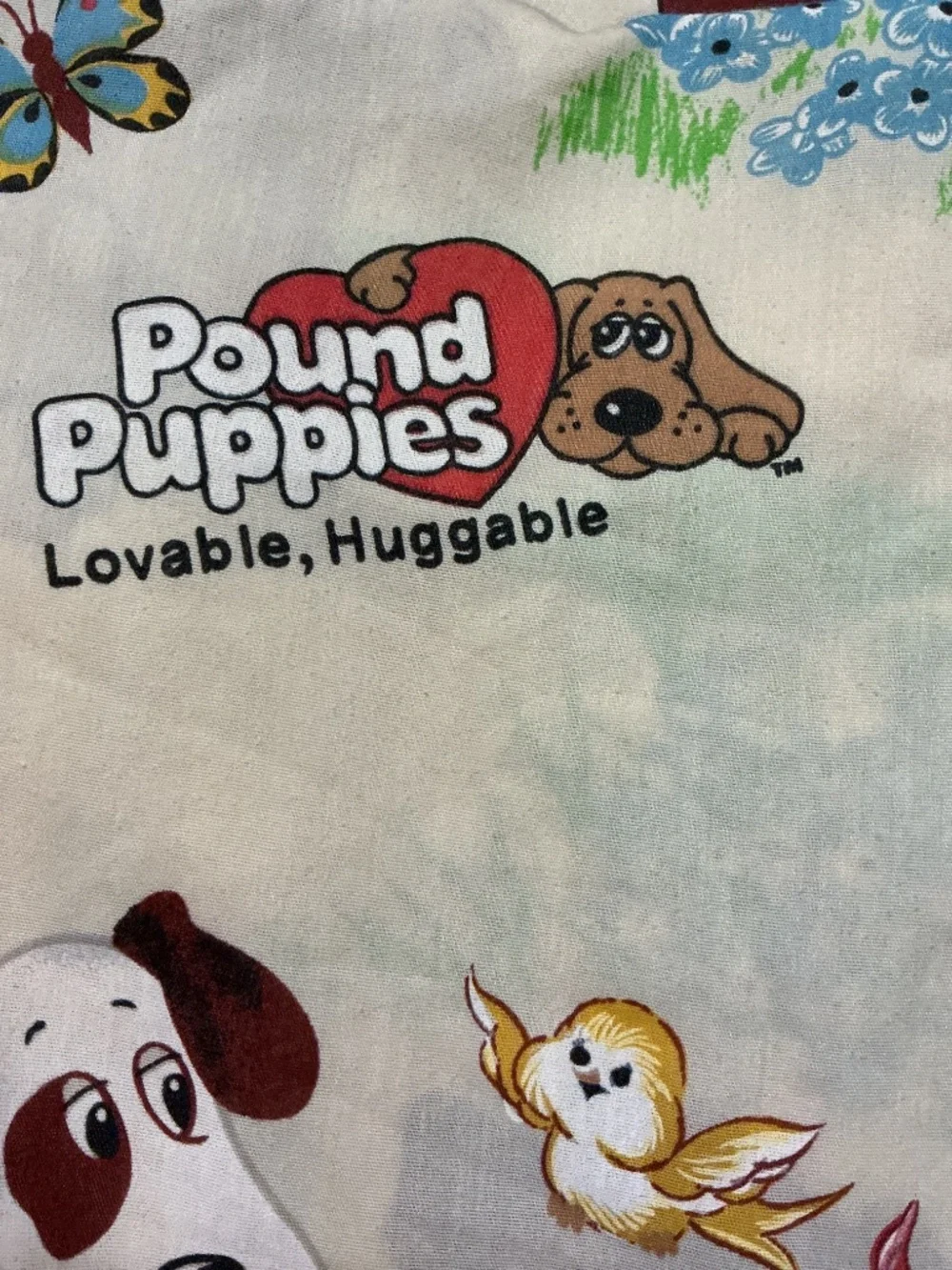 Vintage Tonka Pound Puppies Twin Flat Sheet 1985 Cartoons
